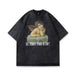I Royal Retro street spoof printing short sleeved T shirt tide brand hip hop washed five quarter sleeves eprolo 