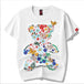 I Royal Pure cotton flower sea bear embroidery half sleeved couple loose short sleeved T shirt eprolo 