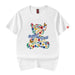 I Royal Pure cotton flower sea bear embroidery half sleeved couple loose short sleeved T shirt eprolo 