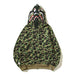 BAPE Jacket Shark Mouth Pattern Double cap Hoodie zipper Camouflage Print Sweatshirts Hoodie