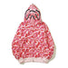 BAPE Jacket Shark Mouth Pattern Double cap Hoodie zipper Camouflage Print Sweatshirts Hoodie