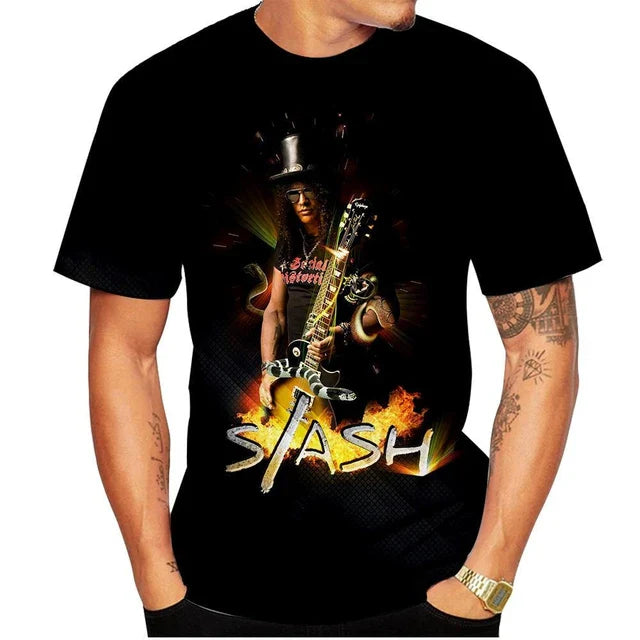 Slash-3D-Print-Cool-T-shirt-Men-s-Women-s-Casual-Short-Sleeve-T-shirt-Street
